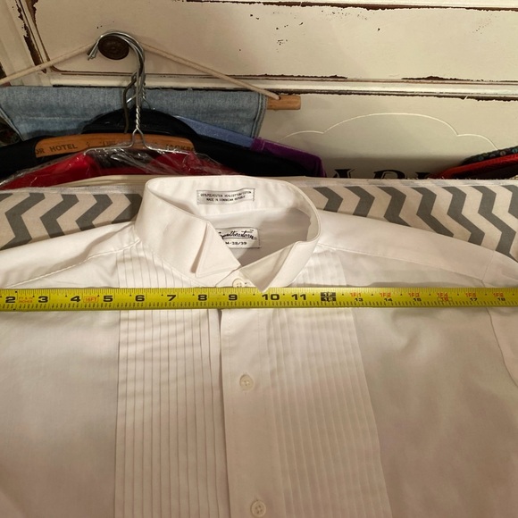 Southeastern Men M Button Pintucked Tuxedo Shirt Convertible for Stud Usage - Picture 13 of 15